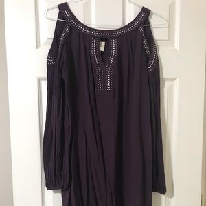 Cold shoulder/high lo deep purple dress